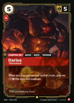 Darius Riftbound card front (OGN-027a/298, Showcase)