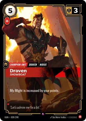 Draven, Riftbound card OGN-028/298 from Origins