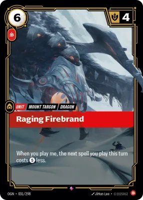 Raging Firebrand, Riftbound card OGN-031/298 from Origins