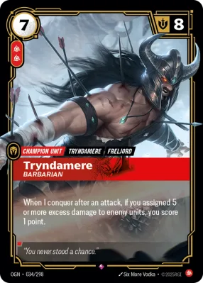 Tryndamere, Riftbound card OGN-034/298 from Origins