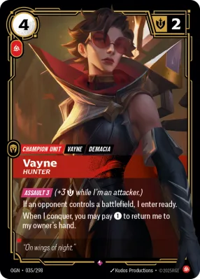Vayne, Riftbound card OGN-035/298 from Origins