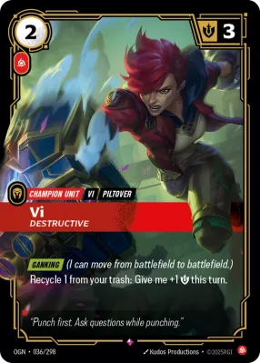 Vi, Riftbound card OGN-036/298 from Origins