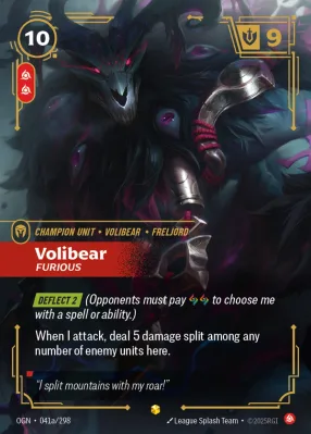 Volibear, Riftbound card OGN-041a/298 from Origins
