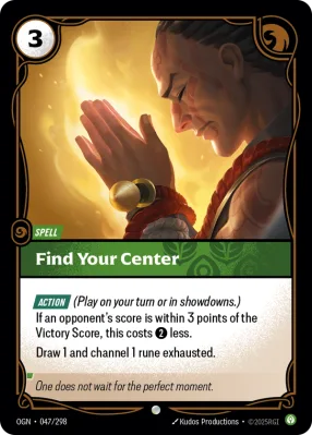 Find Your Center, Riftbound card OGN-047/298 from Origins