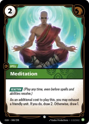 Meditation, Riftbound card OGN-048/298 from Origins