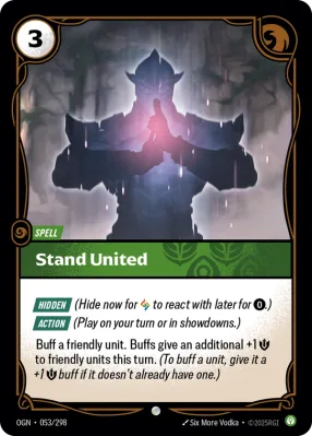 Stand United, Riftbound card OGN-053/298 from Origins
