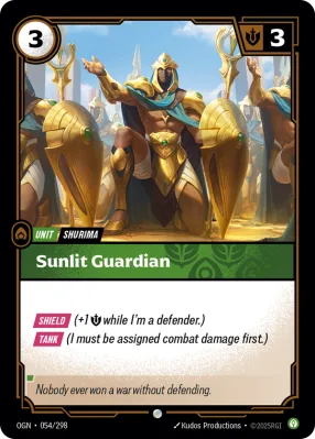 Sunlit Guardian, Riftbound card OGN-054/298 from Origins