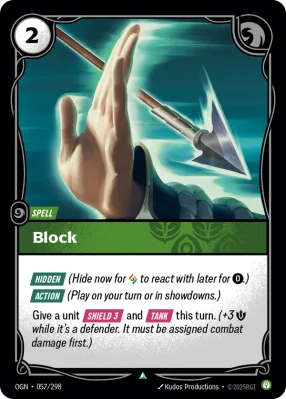 Block, Riftbound card OGN-057/298 from Origins