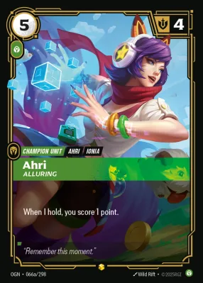 Ahri, Riftbound card OGN-066a/298 from Origins