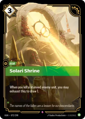 Solari Shrine, Riftbound card OGN-072/298 from Origins