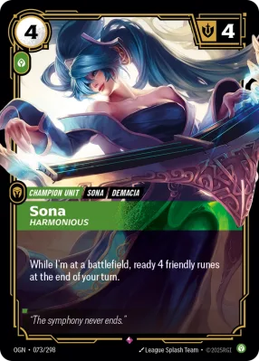 Sona, Riftbound card OGN-073/298 from Origins