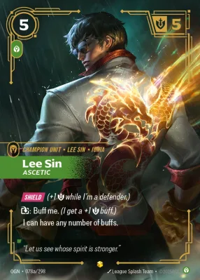 Lee Sin, Riftbound card OGN-078a/298 from Origins