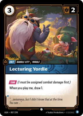 Lecturing Yordle, Riftbound card OGN-087/298 from Origins
