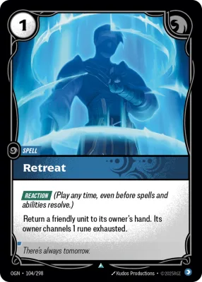 Retreat, Riftbound card OGN-104/298 from Origins