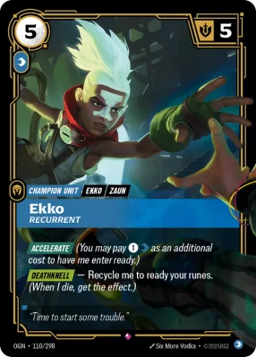 Ekko, Riftbound card OGN-110/298 from Origins