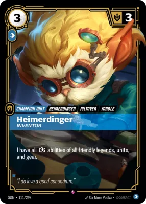 Heimerdinger, Riftbound card OGN-111/298 from Origins