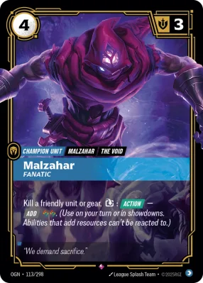 Malzahar, Riftbound card OGN-113/298 from Origins