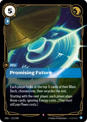 Promising Future, Riftbound card OGN-115/298 from Origins