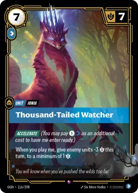 Thousand-Tailed Watcher, Riftbound card OGN-116/298 from Origins