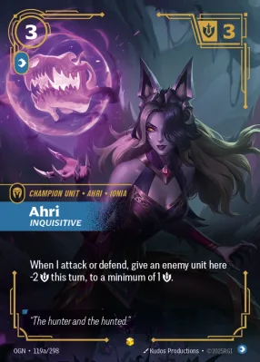 Ahri, Riftbound card OGN-119a/298 from Origins