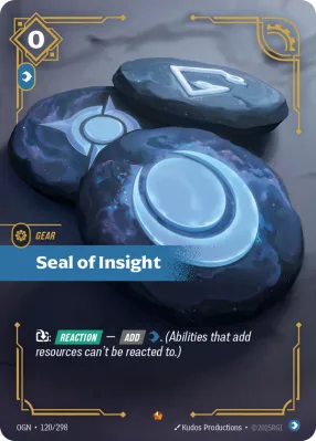 Seal of Insight, Riftbound card OGN-120/298 from Origins