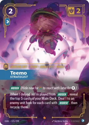 Teemo, Riftbound card OGN-121/298 from Origins