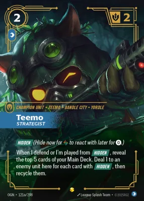 Teemo, Riftbound card OGN-121a/298 from Origins