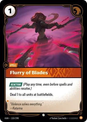 Flurry of Blades, Riftbound card OGN-133/298 from Origins