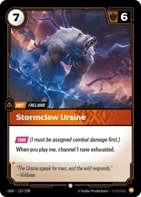 Stormclaw Ursine, Riftbound card OGN-137/298 from Origins