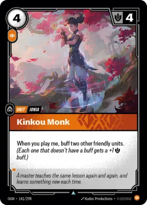 Kinkou Monk, Riftbound card OGN-141/298 from Origins