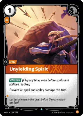 Unyielding Spirit, Riftbound card OGN-145/298 from Origins