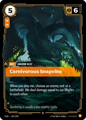 Carnivorous Snapvine, Riftbound card OGN-149/298 from Origins