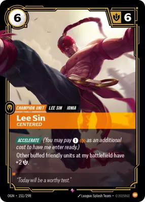 Lee Sin, Riftbound card OGN-151/298 from Origins