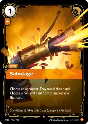 Sabotage, Riftbound card OGN-156/298 from Origins