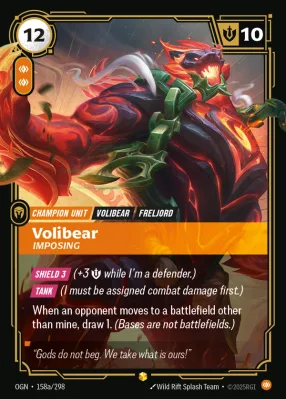 Volibear, Riftbound card OGN-158a/298 from Origins