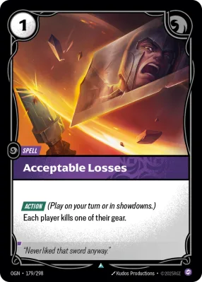 Acceptable Losses, Riftbound card OGN-179/298 from Origins