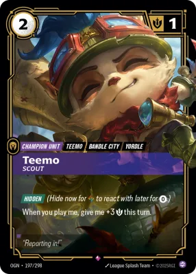Teemo, Riftbound card OGN-197/298 from Origins