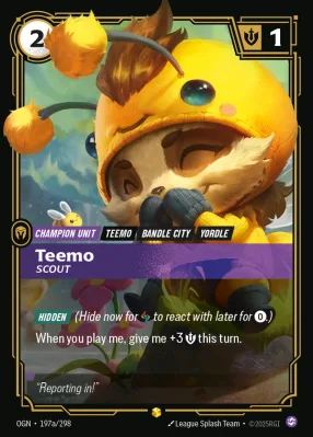 Teemo, Riftbound card OGN-197a/298 from Origins