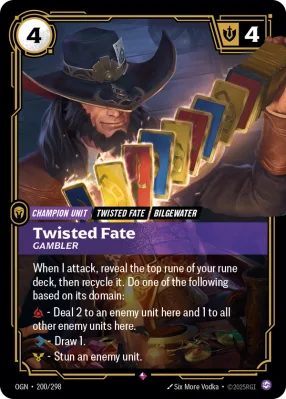 Twisted Fate, Riftbound card OGN-200/298 from Origins