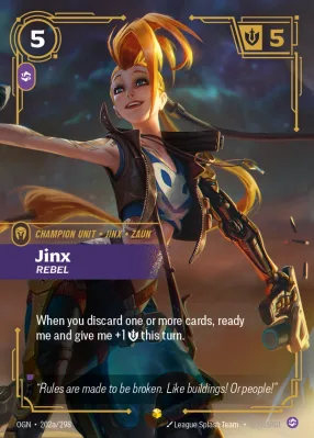 Jinx, Riftbound card OGN-202a/298 from Origins