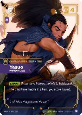 Yasuo, Riftbound card OGN-205/298 from Origins