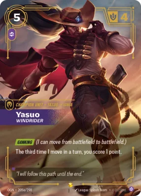 Yasuo, Riftbound card OGN-205a/298 from Origins