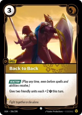 Back to Back, Riftbound card OGN-206/298 from Origins
