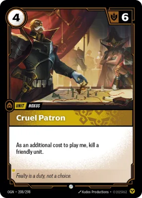 Cruel Patron, Riftbound card OGN-208/298 from Origins