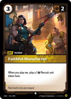 Faithful Manufactor, Riftbound card OGN-211/298 from Origins