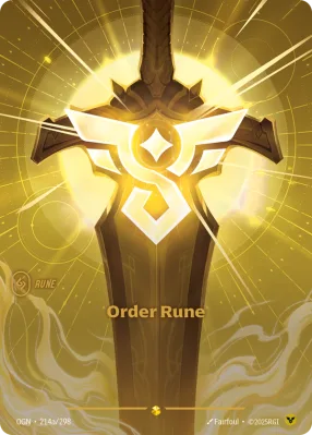 Order Rune, Riftbound card OGN-214a/298 from Origins