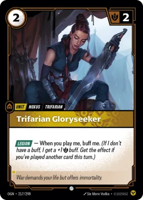 Trifarian Gloryseeker, Riftbound card OGN-217/298 from Origins
