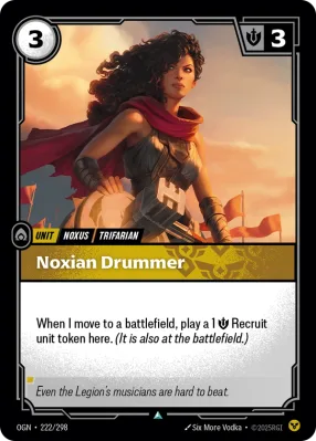 Noxian Drummer, Riftbound card OGN-222/298 from Origins