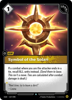 Symbol of the Solari, Riftbound card OGN-227/298 from Origins