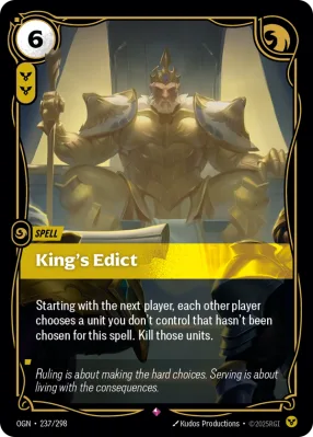 King's Edict, Riftbound card OGN-237/298 from Origins